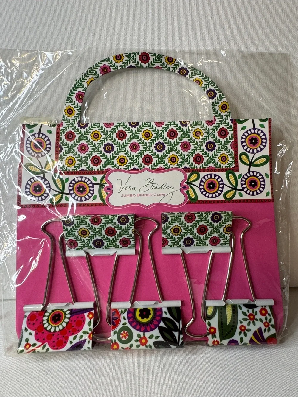 Vera Bradley Jumbo Binder Clips Set Floral